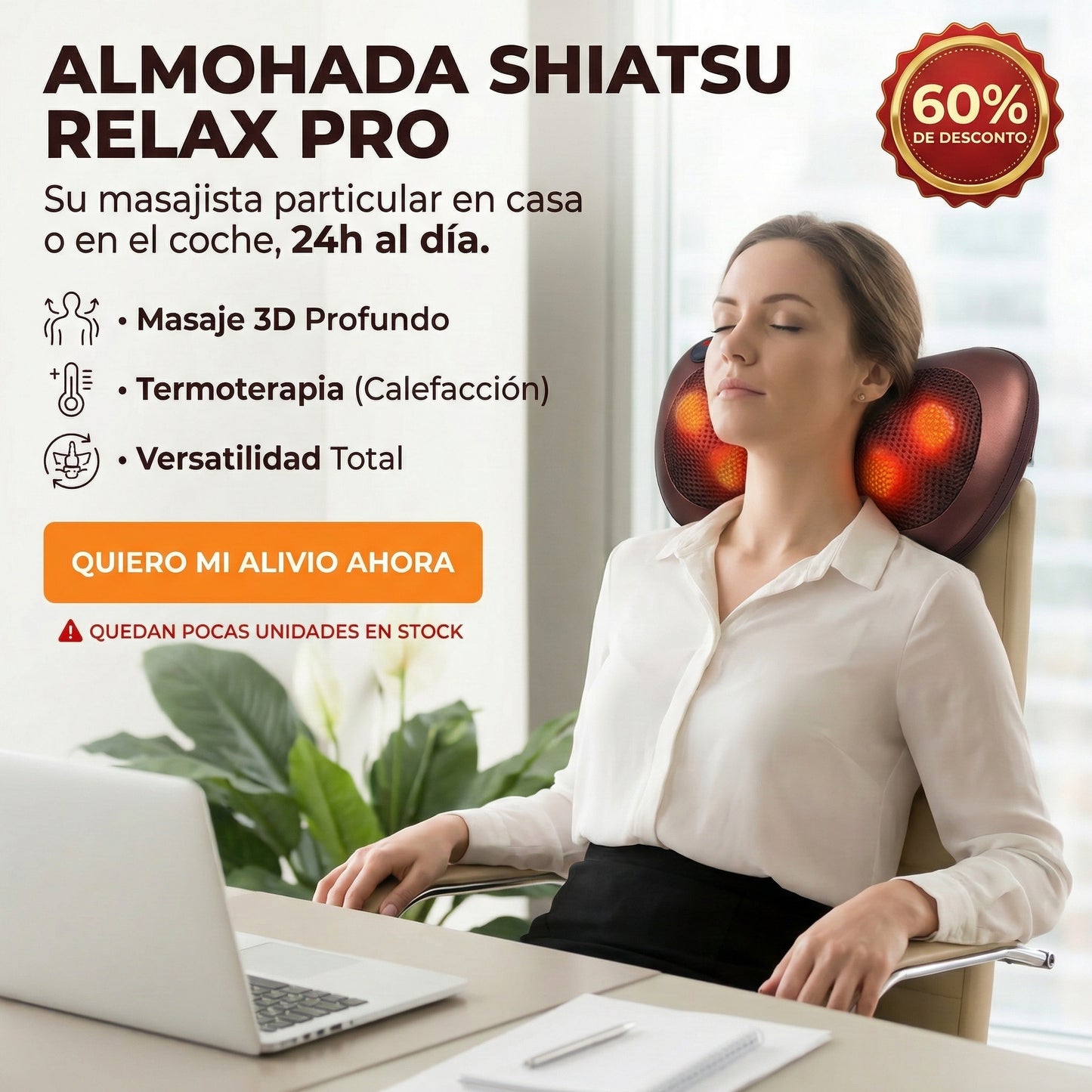 🎆 Oferta Especial de Año Nuevo – Almohada Masajeadora RelaxTotal™